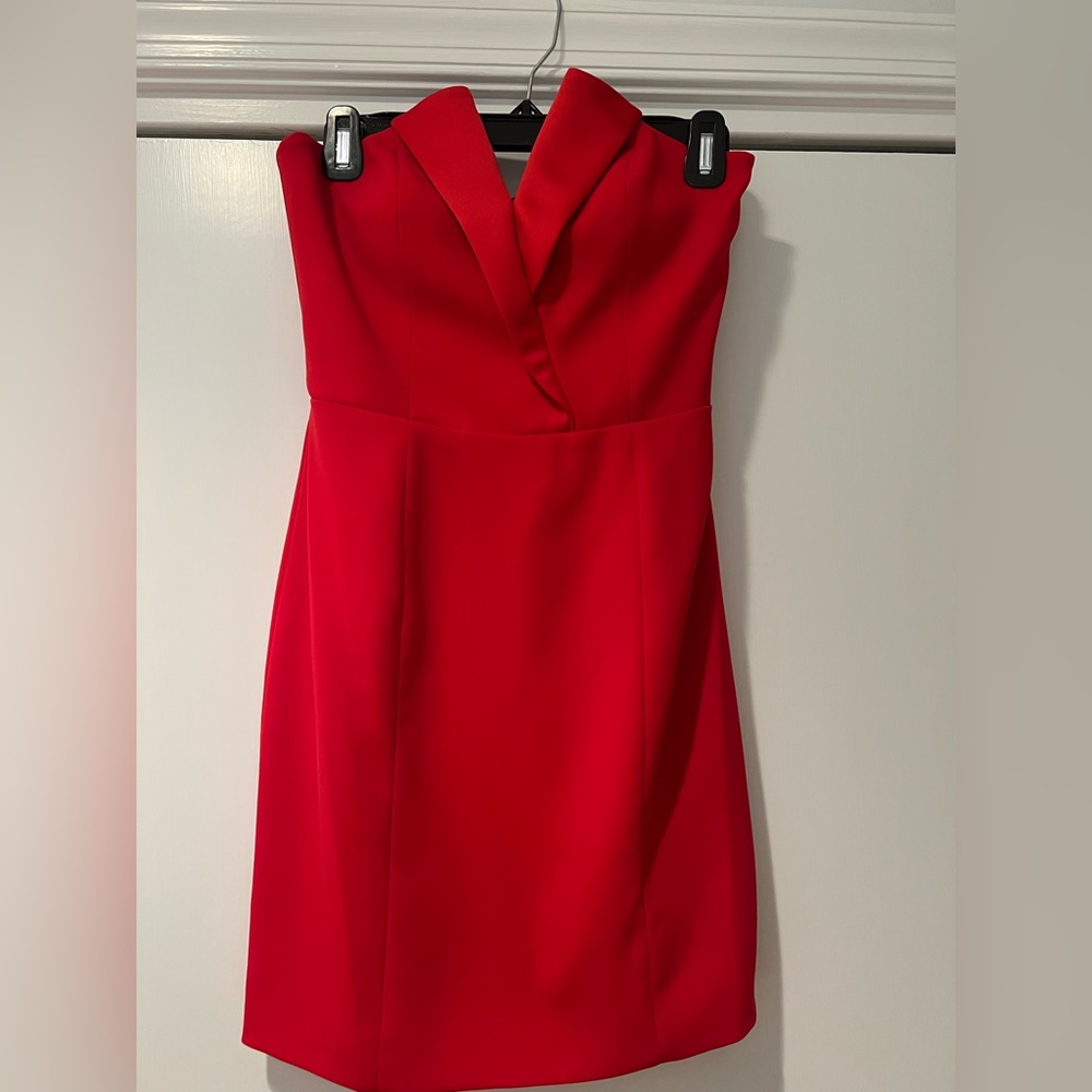 Jay Godfrey Strapless mini dress in red